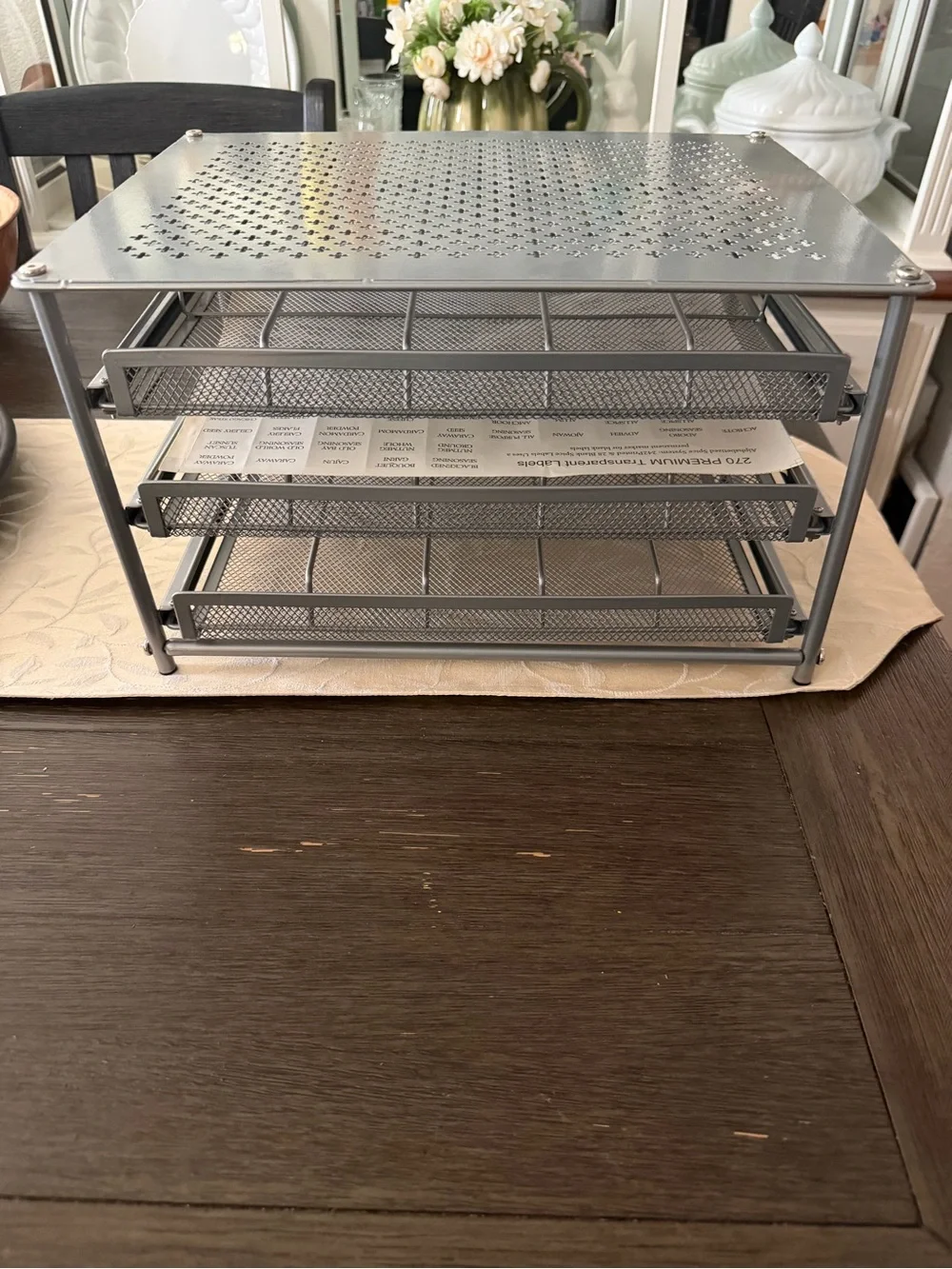 30-Bottle Spice Rack with Drawer Organizers, 3-Tier - Metal